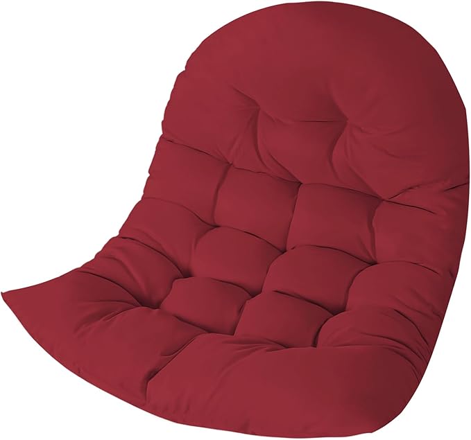 Thicken Egg Chair Cushion Replacement, Outdoor Hammock Swing Chair Cushions, Hanging Wicker Basket Seat Pad with High Elasticity PP Cotton, for Garden Patio Porch Furniture (Only Cushion)