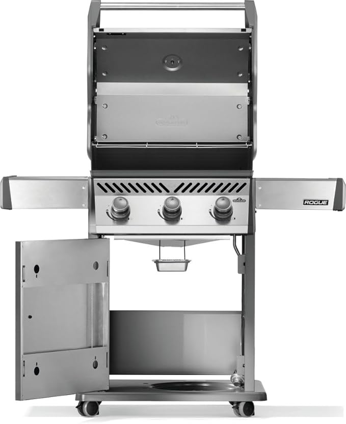 Napoleon Rogue 425 Propane Gas Grill, Stainless Steel, Durable 3-Burner Grill