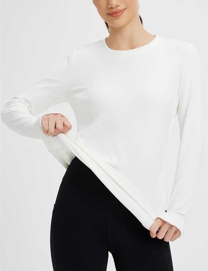 baleaf Womens Thermal Shirts Fleece Lined Long Sleeve Tops Workout Base Layer Slim Fit Cold Weather Gear