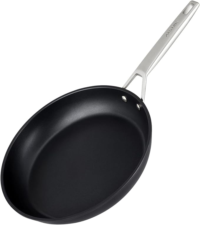 MsMk 10 Inch Frying Pan Nonstick with Lid, Titanium and Diamond Non Stick Coating From USA, PFAS & PFOA Free Non-Toxic, Scratch-resistant, for Induction, Ceramic and Gas Cooktops, Oven Safe