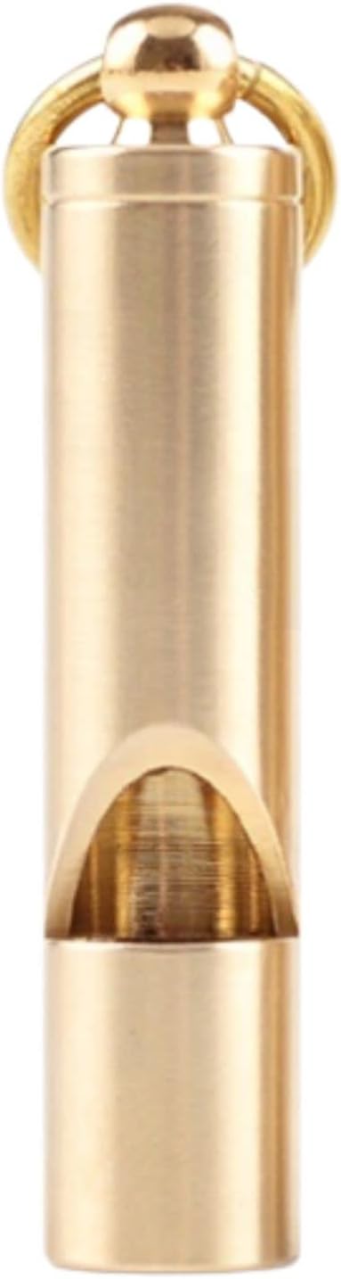 Loudest Brass Whistle Best Premium Emergency Whistle 125db+ One Piece Outdoor Survival Whistle On Key-Chain or Hang Around Your Neck and Carry it Anywhere!