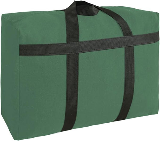 Canvas Extra Large Storage Bags Duffle Bags Organizer Bags for Space Saving Moving Storage (100L, Green)