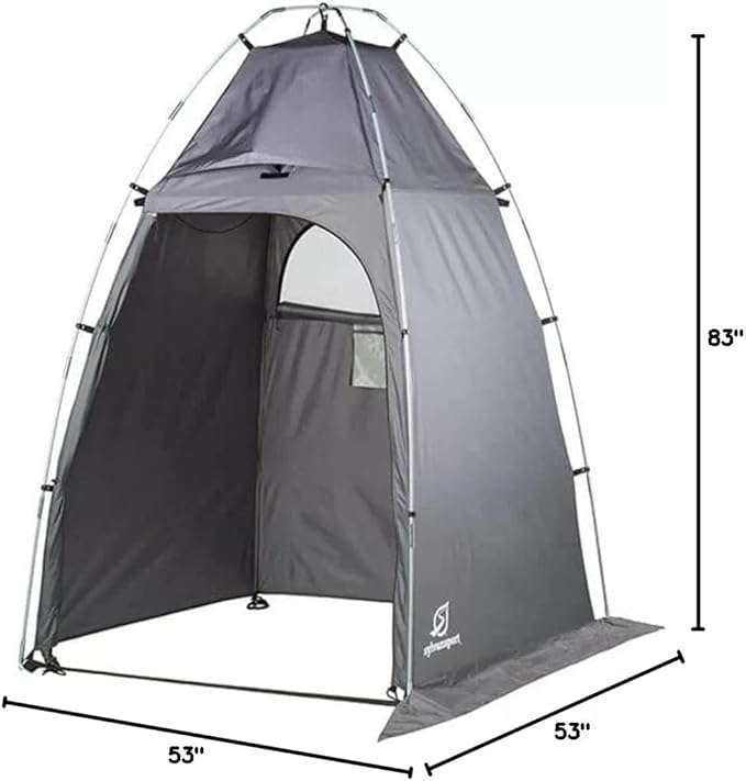 SylvanSport Privy Bivy Privacy Tent - Windproof, Portable Shelter for Camping Toilets & Changing Room - 6′ 8″ of Interior Height - Easy Setup - Pop-Up Pod with Window for Camping, Beach & Tailgates