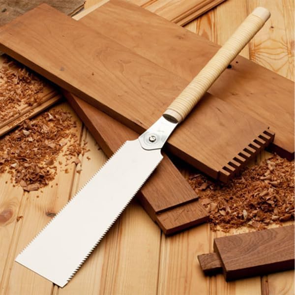 Ryoba Japanese Pull Saw - 9.5” Hand Saw for Wood Cutting with Flexible Double Edge Replaceable Blade - 15 TPI Crosscut and 7-10 TPI Rip Cut - Japanese Saws for Woodworking Tools by Kings County Tools