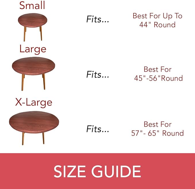 Violet Linen Woodgrain Elastic Round Table Cover, Small, Mahogany Wood