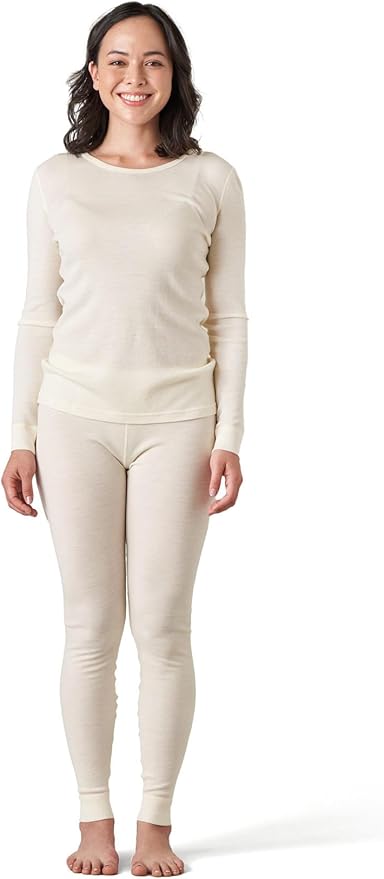 LAPASA Womens 100% Merino Wool Base Layer Set Lightweight & Midweight Thermal Underwear Long John Top & Bottom Warm L58/L91