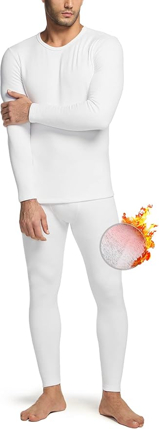 TSLA Men's Thermal Underwear Set, Microfiber Soft Fleece Lined Long Johns, Winter Warm Base Layer Top & Bottom