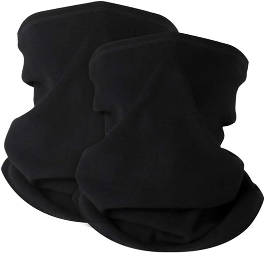 KGC 2 Pack Winter Neck Warmer Gaiter Fleece Windproof Face Mask Cover Cold Weather Scarf for Men & Women
