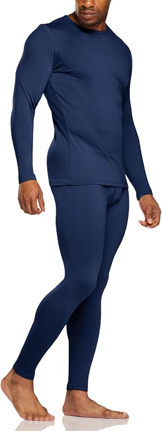 TSLA Men's Thermal Underwear Set, Microfiber Soft Fleece Lined Long Johns, Winter Warm Base Layer Top & Bottom