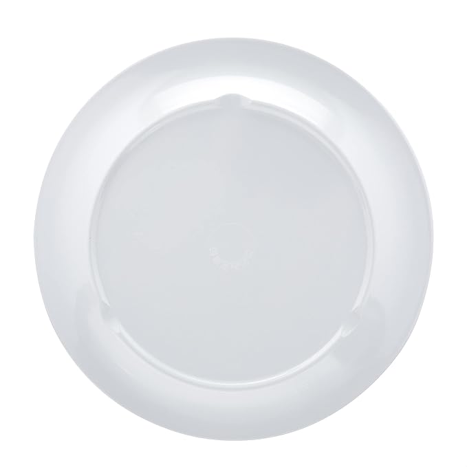Amazon Basics Melamine (Plastic) Plate, 6 Piece Set, 10.5 in, White (Previously AmazonCommercial brand) (Pack of 2)