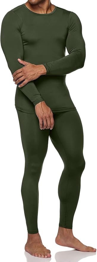 TSLA Men's Thermal Underwear Set, Microfiber Soft Fleece Lined Long Johns, Winter Warm Base Layer Top & Bottom