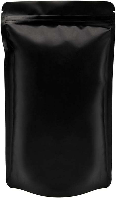 Matte Black Resealable Zip Mylar Bag Food Storage Aluminum Foil Bags Smell Proof Pouches 50pcs (5.1x8.1in)