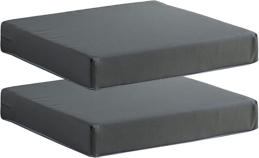 Patio Chair Cushions Non Slip Bottom Chair Pad with Ties Set of 2 Waterproof Square Outdoor Seat Cushion Replacement for Garden Swing Furniture 18x18 Inch, Gray