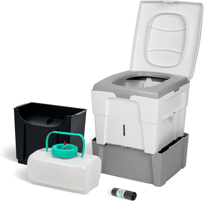 WandaGO Composting Toilet, Portable Outdoor Camping Toilet, Urine Diverting Dry Toilet With Height Adjustment