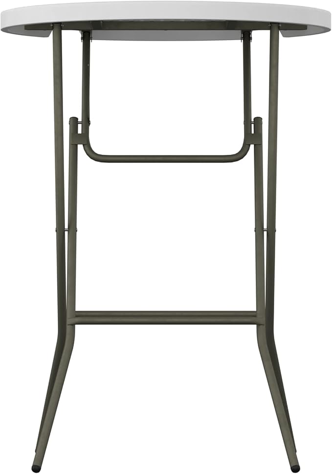Commercial Round Bar Height Folding Table - Heavy-Duty White Plastic for Parties, Banquets, and Events - Perfect for Indoor/Outdoor Use (32 inches, 5 Units)