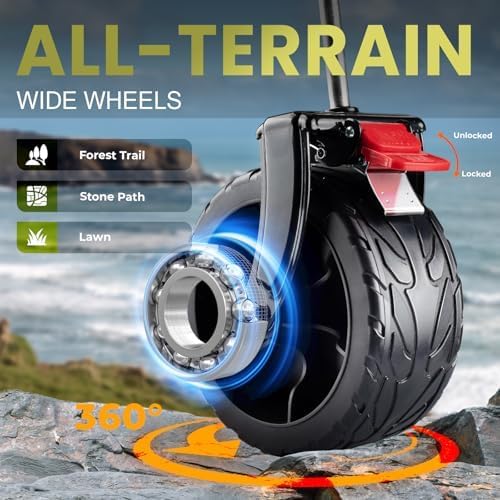 Overmont 400L Foldable Double Decker Wagon - Large Capacity Collapsible Wagon Cart- 52" Extra Long Extender - All-Terrain Big Wheels for Camping Sports School Season, Support Up to 450lbs