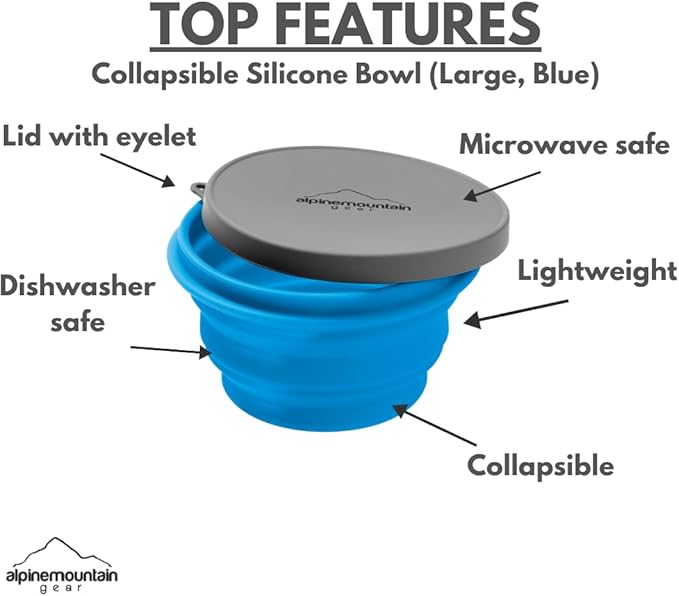 Collapsible Silicone Bowl (Large (Blue))