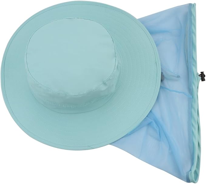 Fishing Hat Sun Protection Hat Mosquito Head Net for Outdoors Bucket Hat with Hidden Net Mesh