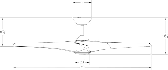 Zephyr Smart Indoor and Outdoor 3-Blade Ceiling Fan 62in Matte White withwith Adjustable CCT 2700K-3000K-4000K-5000K LED Light Kit and Remote Control works with Alexa, and iOS or Android App