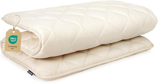 Japanese Floor Futon Mattress, Tatami Mat Sleeping Pad, Shikibuton, Mattresses Topper, Boys Girls Roll Up Dormitory Mattress, Foldable & Portable Floor Lounger Bed, Guest Bed (Cream, Full)