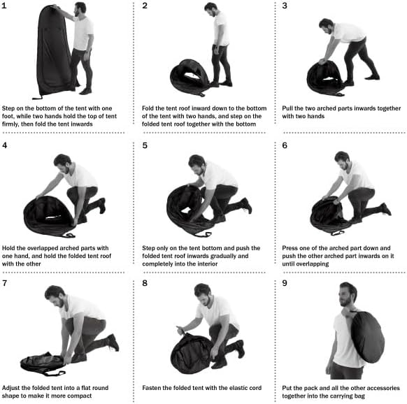 Pop Up Pod - Privacy Shower Tent, Dressing Room, or Portable Toilet Stall with Carry Bag for Camping, Beach, or Tailgate by Wakeman Outdoors (Black)