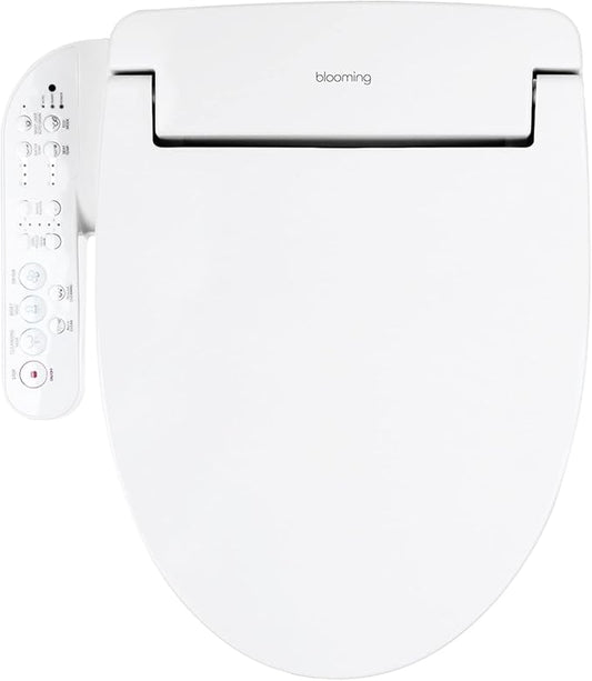 Blooming NB-1360E Bidet Toilet Seat, Warm Water with Stainless Steel Nozzle, Warm Air Dryer, Heated Toilet Seat, Sittable Lid, Nightlight, Fits Elongated Toilets, White (Elongated)
