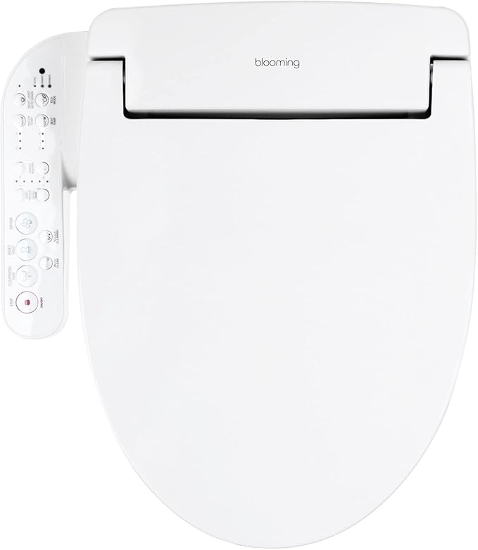 Blooming NB-1360R Bidet Toilet Seat, Warm Water, Warm Air Dryer, Heated Toilet Seat, Sittable Lid, Nightlight, Fits Elongated Toilets, White (Panel/Round)