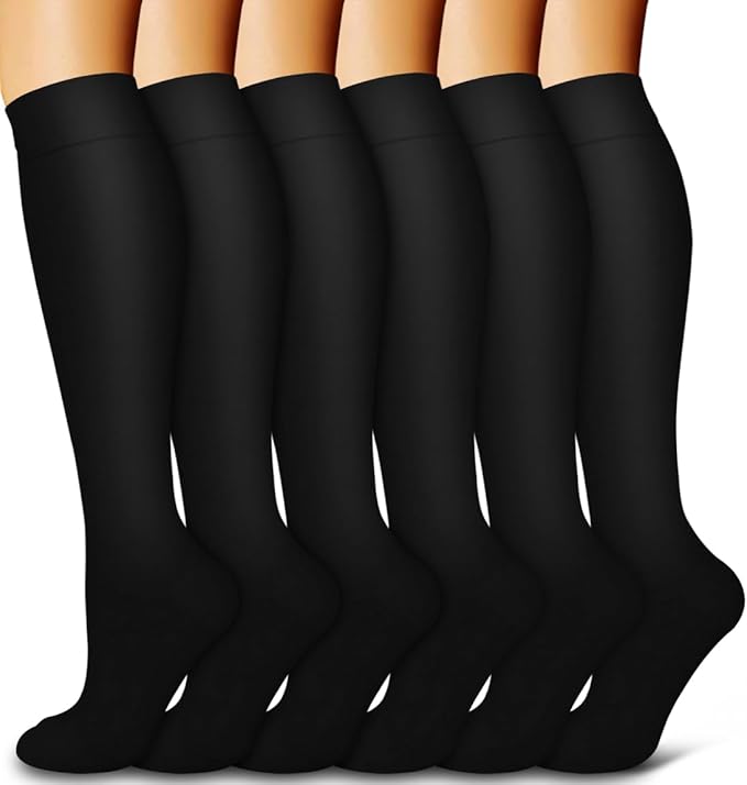 6 Pack Copper Compression Socks for Women and Men Circulation-Best Support for Medical, Running,Nursing,Athletic