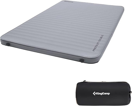 KingCamp Self Inflating Camping Pad, Ultra 6" Thick or Ideal 3" Thcik High R Value Air & Foam Camping Mattress, Full Size Double Sleeping Pad 2 Person for Camp Tent Outdoor Car, Multi Colors, PVC Free
