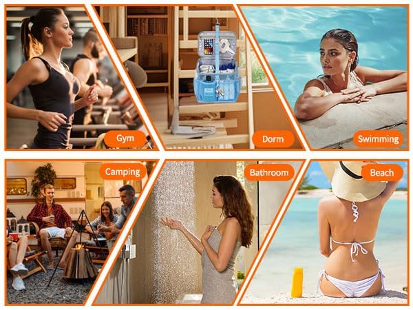 CUBETASTIC Shower Caddy Portable Mesh Shower Tote for Bathroom, Gym, Travel, Camping - Quick Dry Hanging Organizer Toiletry Bag with Handle for College Dorm Room, Men & Women (A# Blue, 9.8")