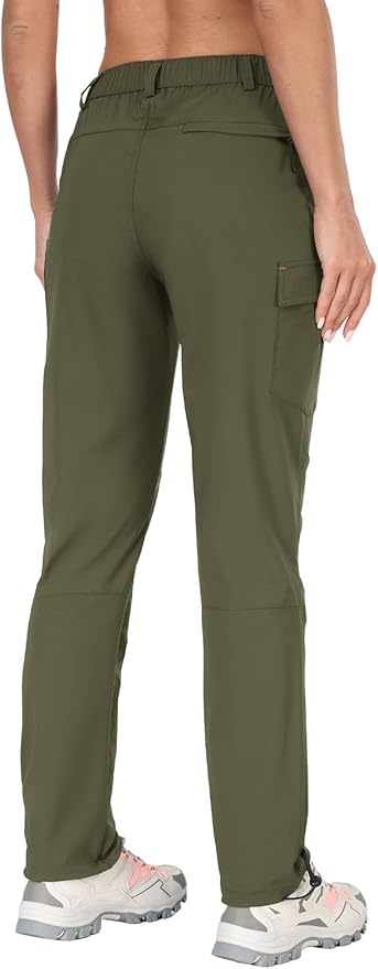 GymBrave Women's Hiking Cargo Pants Quick Dry Outdoor Camping Capris Water Resistant UPF 50 with Zipper Pockets