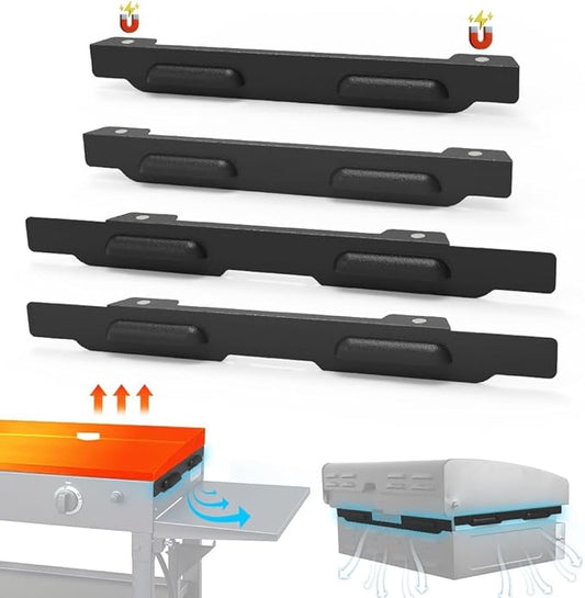 Black 28 inch Wind Guards for Blackstone Griddle, Magnetic Wind Screens, Blackstone Griddle Accessories, Fit with Side Shelf, Lid and Rear Grease Cup, Heat Shield for Side Table.