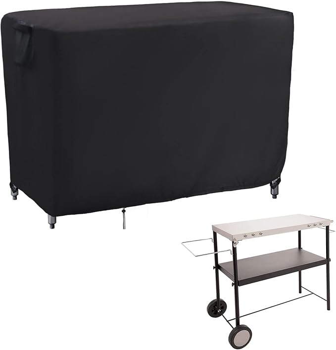 Kingling Outdoor Prep Table Cover for Cart Table, 52 inch Stainless Steel Metal Table Covers Waterproof Protection for Patio Prep Grill Tables - 52''L x 24''W x 35''H