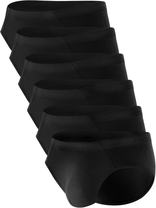 BAMBOO COOL Men's Underwear Briefs Fabric Covered Waistband Underwear Breathable Briefs with 3D Pouch Tagless Panties for Men