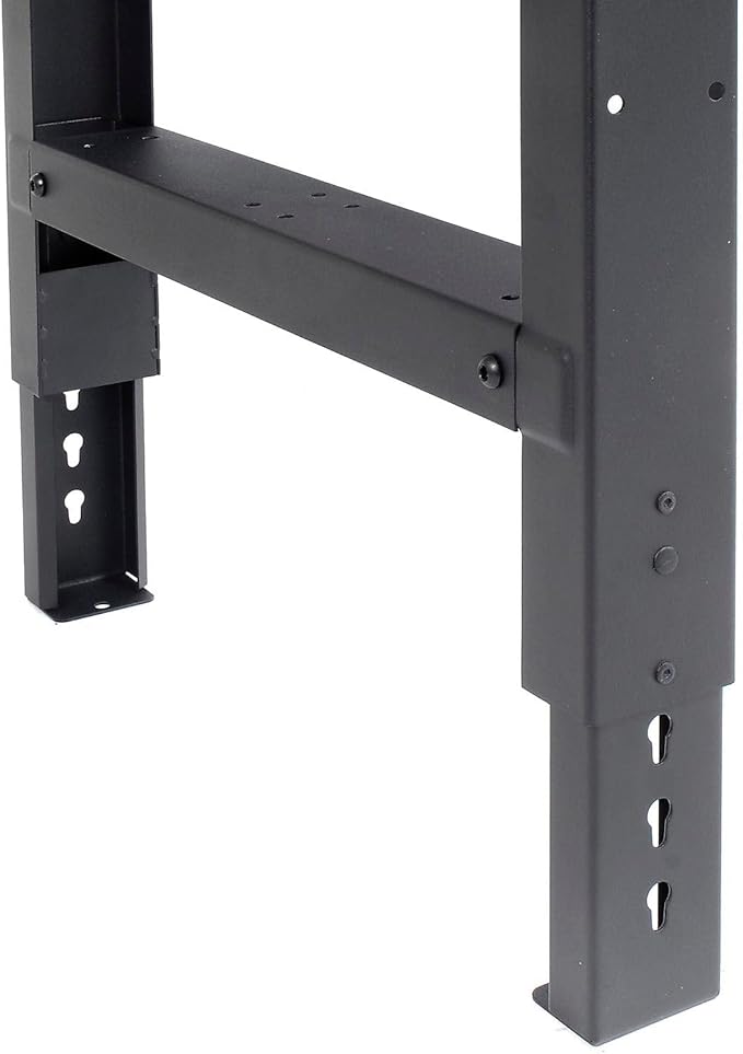 Global Industrial Adjustable Height Workbench C-Channel Leg, 72" W x 36" D, 1-1/2" Shop Top Square Edge, Black