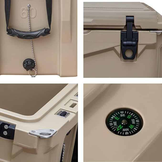 Xspec 60 Qt XL Roto Molded High Performance Camping Cooler Ice Chest | Extra Large Pro Tough Durable Outdoor Overland Rotomolded Hard Cooler