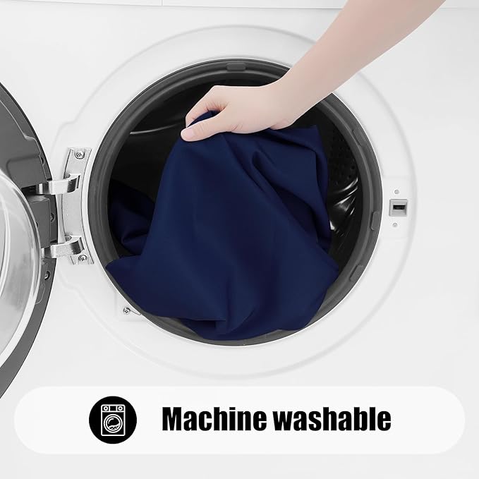 Smiry 2 Pack Rectangle Picnic Table Cloth, Waterproof Elastic Fitted Tablecloths, Washable Polyester Rectangular Patio Table Cover for Camping, Indoor and Outdoor (Navy, 30"x60")