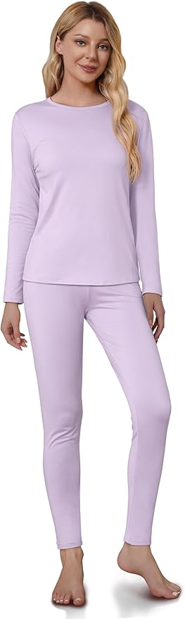 VZV Thermal Underwear for Women, Long Johns for Women Thermal Sets Fleece Lined Base Layer Top and Bottom Set