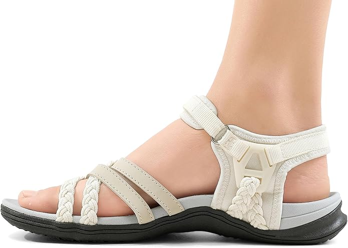 UBFEN Womens Hiking Comfort Sport Sandals Beach Vacation Camping Casual Sport Sandals with Adjustable Straps and Arch Support