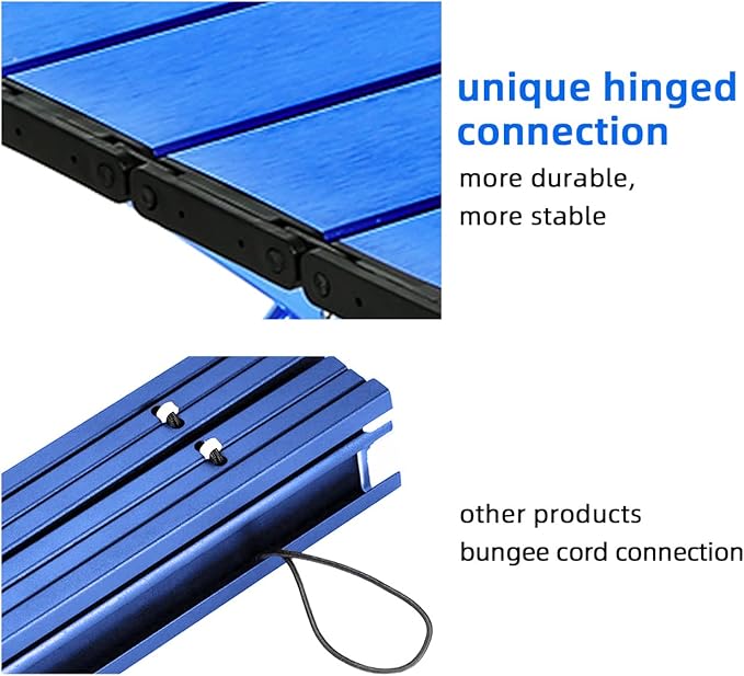 ROCK CLOUD Portable Camping Table Ultralight Aluminum Camp Table with Storage Bag Folding Beach Table for Camping Hiking Backpacking Outdoor Picnic