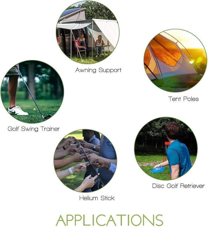 Aluminum Tent Poles Replacement, Black Pre-Assembled Tent Pole, 7001 T6 Heated Camping Tent Rod