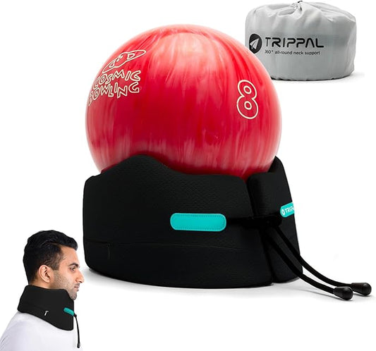 Travel Neck Pillow for Airplane Chin Support Memory Foam Machine Washable for Airplane Sleeping Car Office Black M