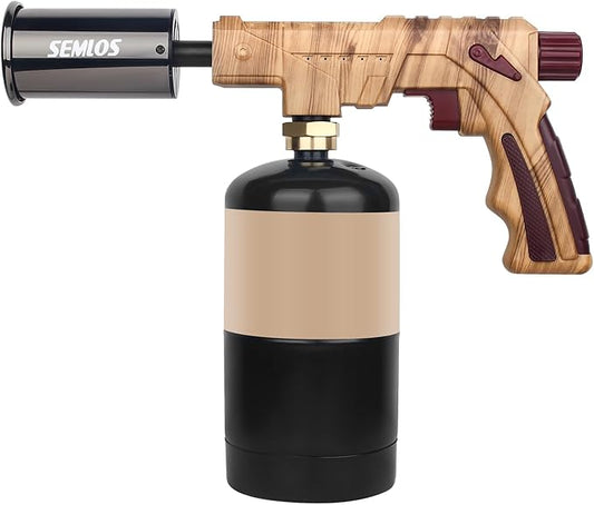 Semlos Propane Torch - Kitchen Torch - Powerful Grill Gun - Charcoal Lighter - Campfire Starter - Sous Vide - Chef Blow Torch for Searing Steak & Creme Brulee & BBQ(Propane Tank Not Included)