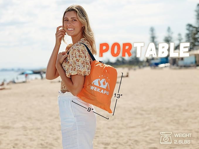 WEKAPO Inflatable Sun Lounger, Air Sofa, Hammock, Portable, Waterproof and Leak-Proof, Ideal for Backyard, Beach, Travel, Camping, Picnics and Music Festivals