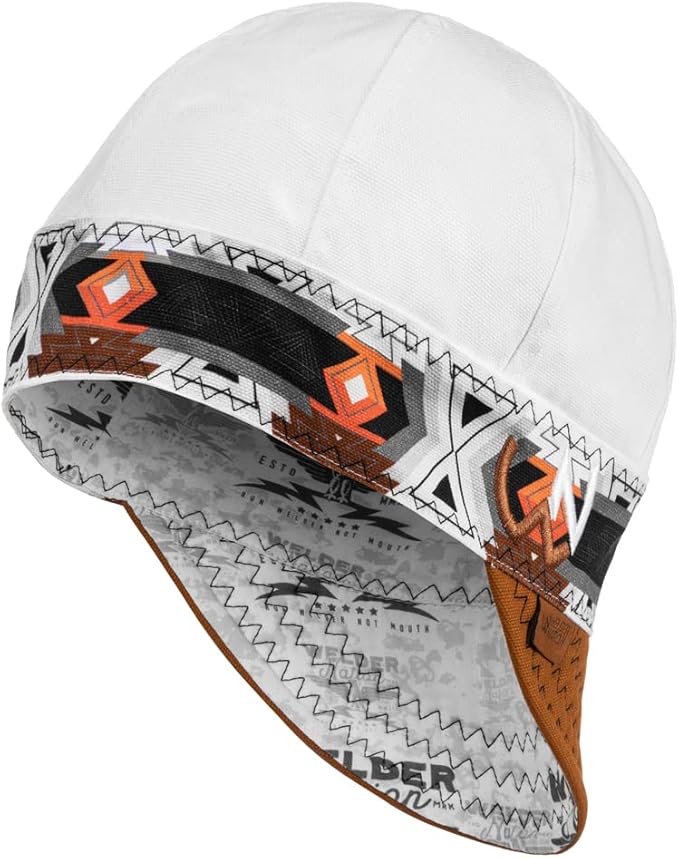 Welder Nation 8 Panel 10 oz Welding Premium Cap 100% Cotton Interior & Duck Canvas Exterior - Protective Durable Heavy-Duty