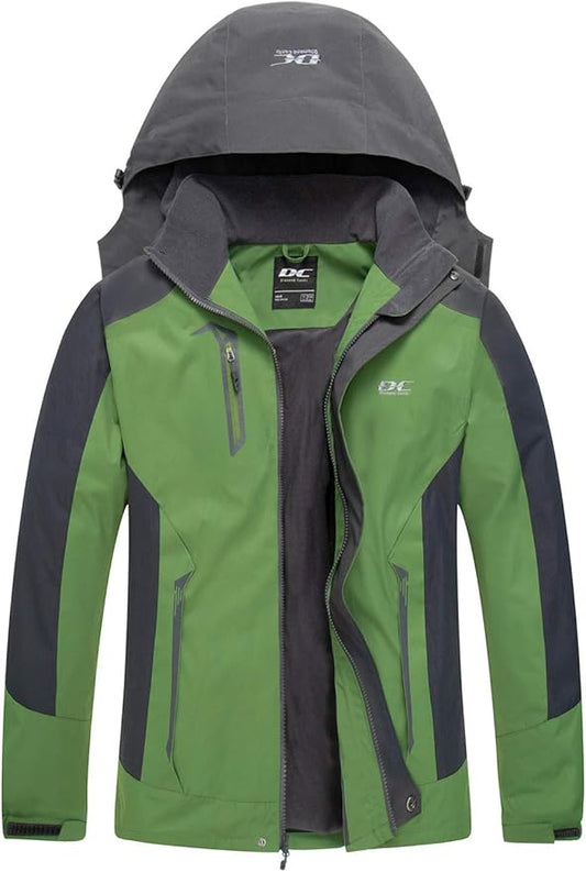 Diamond Candy Men's Hooded Waterproof Jacket Lightweight Rain Jacket Outdoor Casual Sportswear