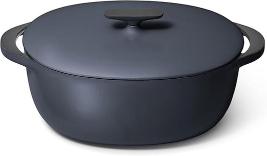 Caraway Enameled Cast Iron Dutch Oven - 8qt Dutch Oven With Lid - 3 Layer Enamel Coating - No Seasoning Required - Compatible With All Stovetops - Oven Safe - No Forever Chemicals - Midnight Blue