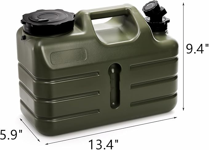 Dicunoy Water Container with Spigot, 3 Gallon Camping Water Storage Container, BPA Free Portable Thick Water Dispenser Tank Jug for Vehicle, Car, Outdoor, Hiking, Emergency, Hurricane Supplies