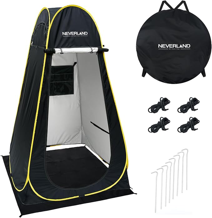 NEVERLAND Pop Up Privacy Shower Tent - Portable Changing Shower Tent, Dressing Room, Bathroom, Outdoor Rain Shelter for Camping, Hiking, Beach