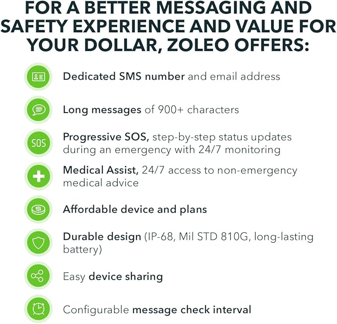 ZOLEO Satellite Communicator – Two-Way Global SMS Text Messenger & Email, Emergency SOS Alerting, Check-in & GPS Location – Android iOS Smartphone Accessory